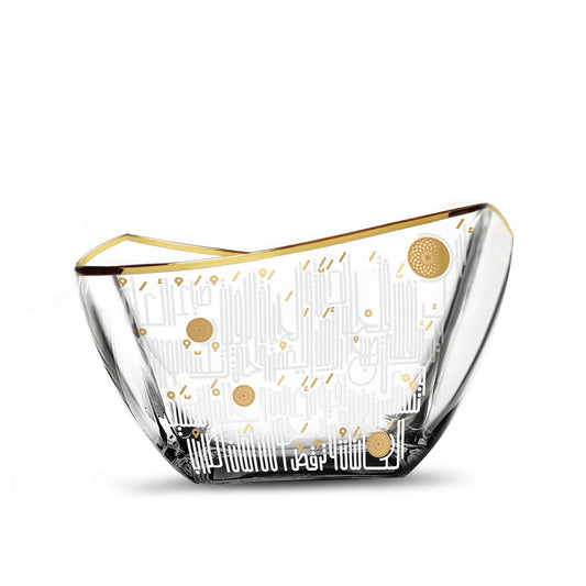 Dimlaj Hayat Glass Serving Bowl (Gold) - Premium Serving Bowls from Hayat By Dimlaj - Just $80! Shop online now at Dimlaj Jordan 