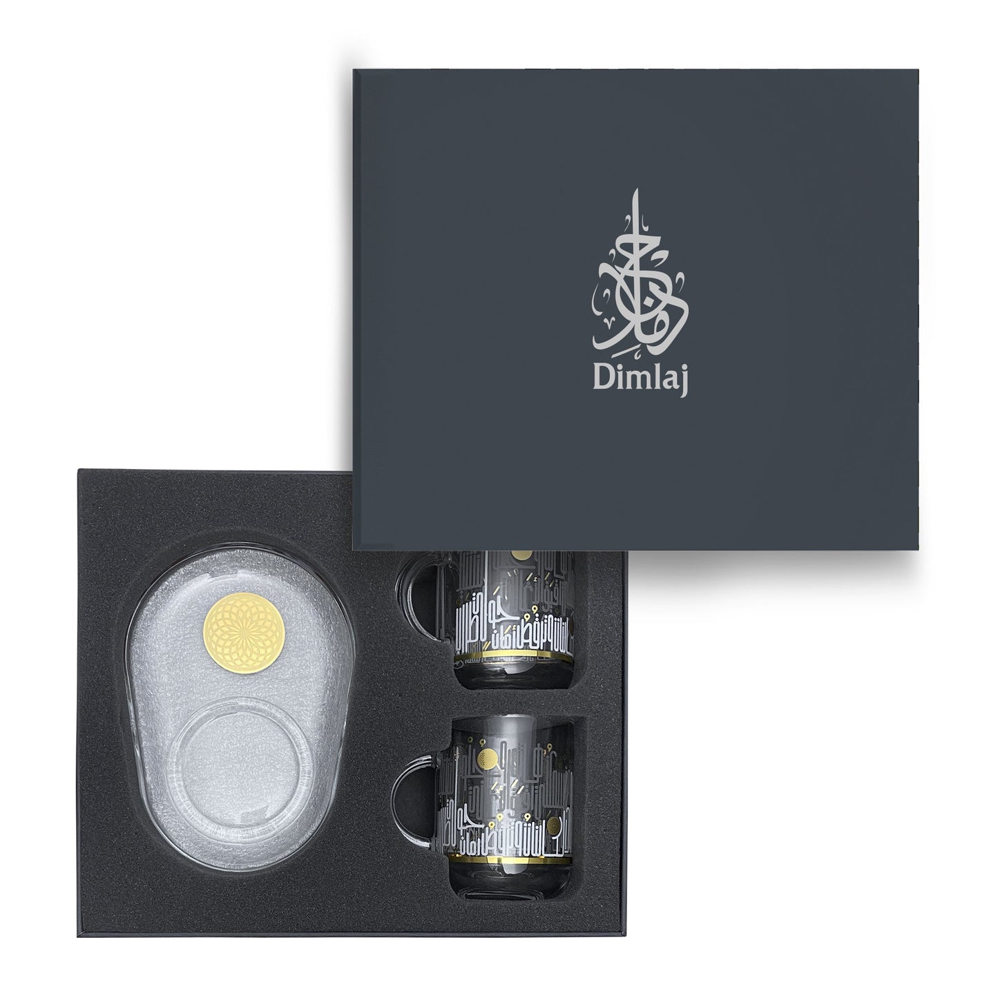 Dimlaj Hayat Set Of 2 Pcs Mugs and Saucers (Gold) - Premium Mugs from Hayat By Dimlaj - Just $65! Shop online now at Dimlaj Jordan 