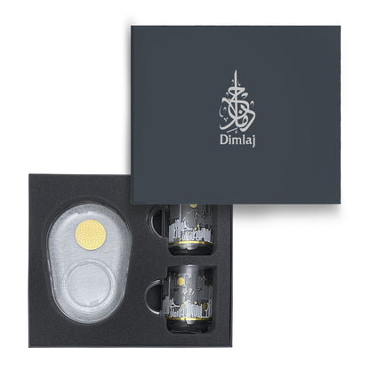 Dimlaj Hayat Set Of 2 Pcs Mugs and Saucers (Gold) - Premium Mugs from Hayat By Dimlaj - Just $65! Shop online now at Dimlaj Jordan 