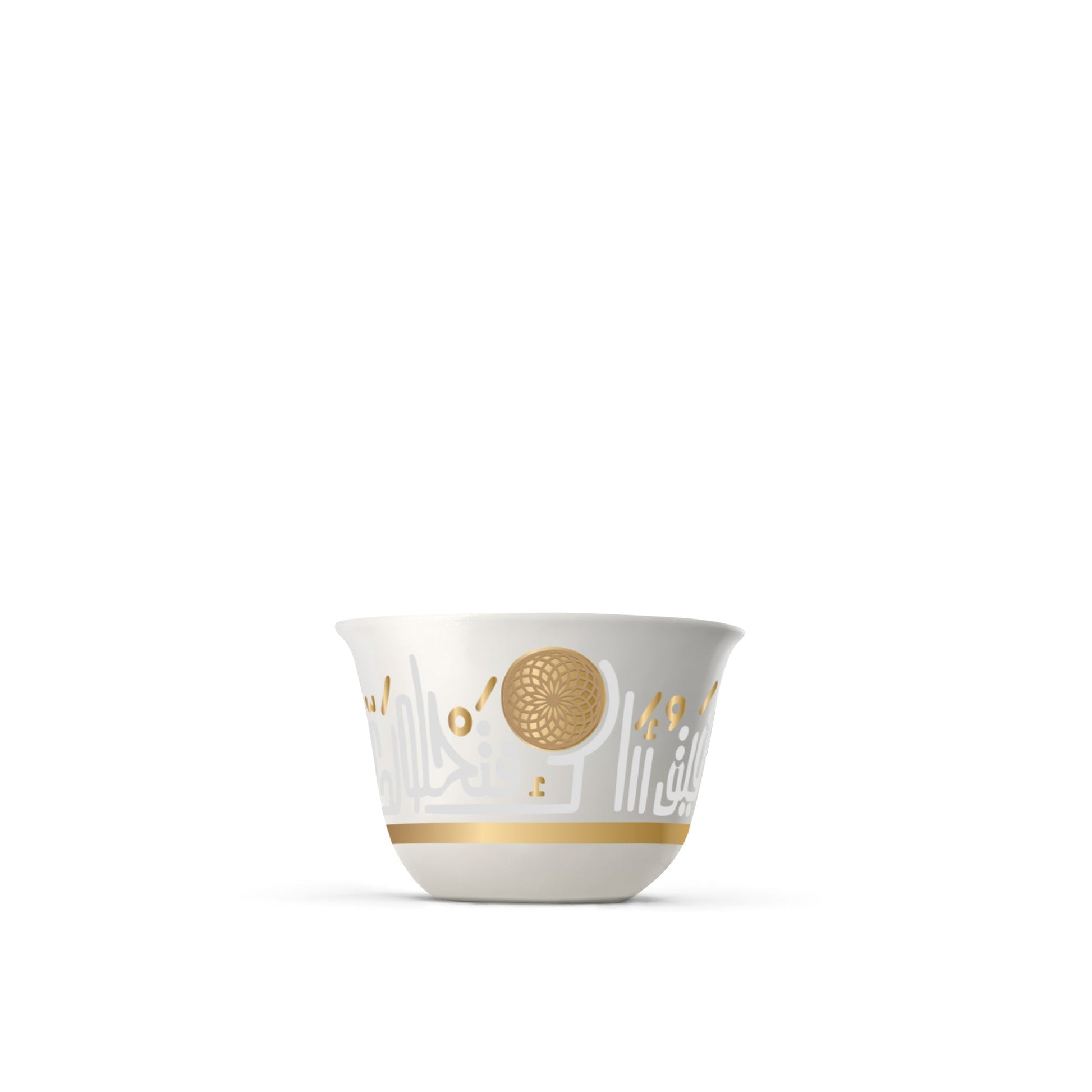 Dimlaj Hayat Set Of 6 Pcs Porcelain Cawa Cups (Gold) - Premium Arabic Coffee Cups from Hayat By Dimlaj - Just $45! Shop online now at Dimlaj Jordan 