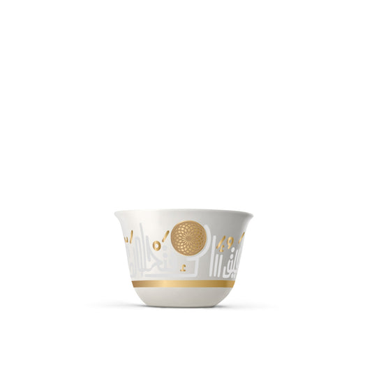 Dimlaj Hayat Set Of 6 Pcs Porcelain Cawa Cups (Gold) - Premium Arabic Coffee Cups from Hayat By Dimlaj - Just $45! Shop online now at Dimlaj Jordan 