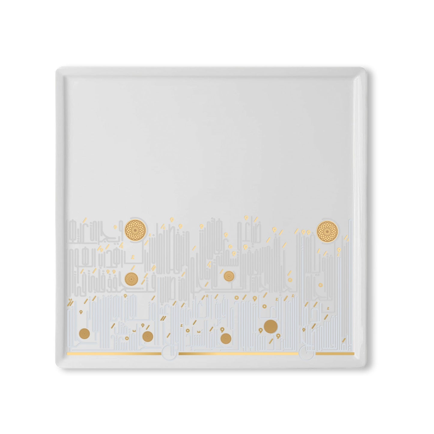 Dimlaj Hayat Porcelain Square Plate (Gold) - Premium Platters from Hayat By Dimlaj - Just $70! Shop online now at Dimlaj Jordan 