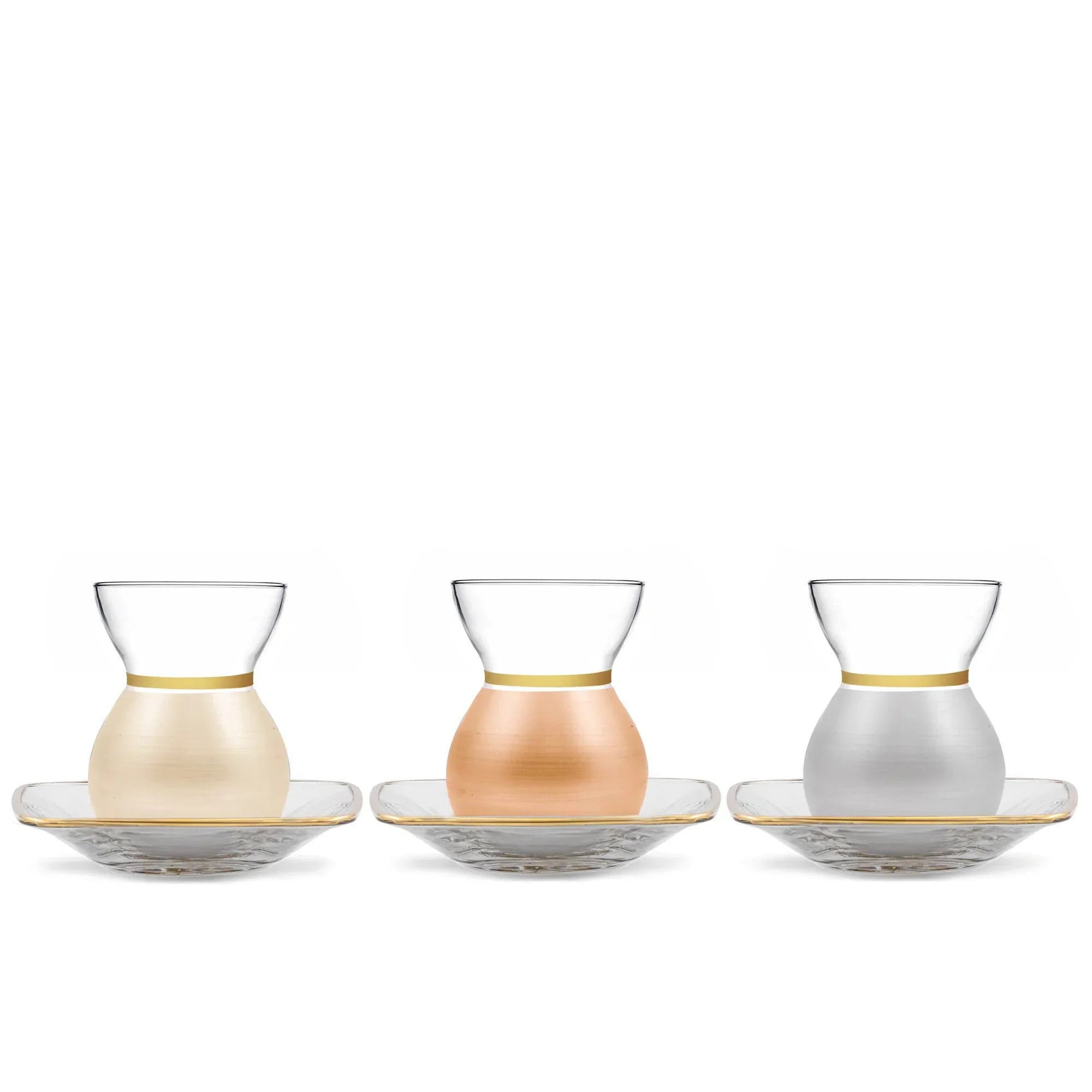 Touch Luminous Set Of 6 Pcs Tea Cups and Saucers | Home Touch Luminous Set Of 6 Pcs Tea Cups and Saucers | Home
