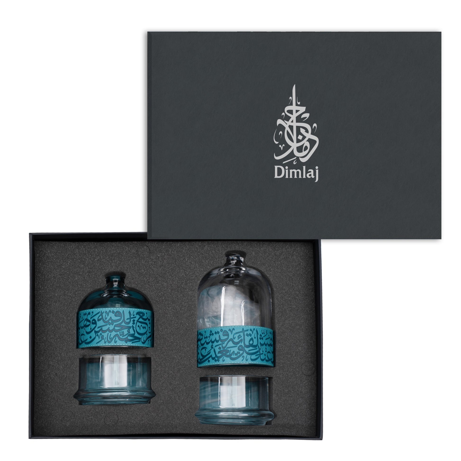 Dimlaj Kareem Set of 3 Pcs Serving Bowls With Stand (Turquoise) - Premium Serving Bowls from Kareem By Dimlaj - Just $49! Shop online now at Dimlaj Jordan 