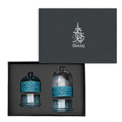 Dimlaj Kareem Set of 3 Pcs Serving Bowls With Stand (Turquoise) - Premium Serving Bowls from Kareem By Dimlaj - Just $49! Shop online now at Dimlaj Jordan 