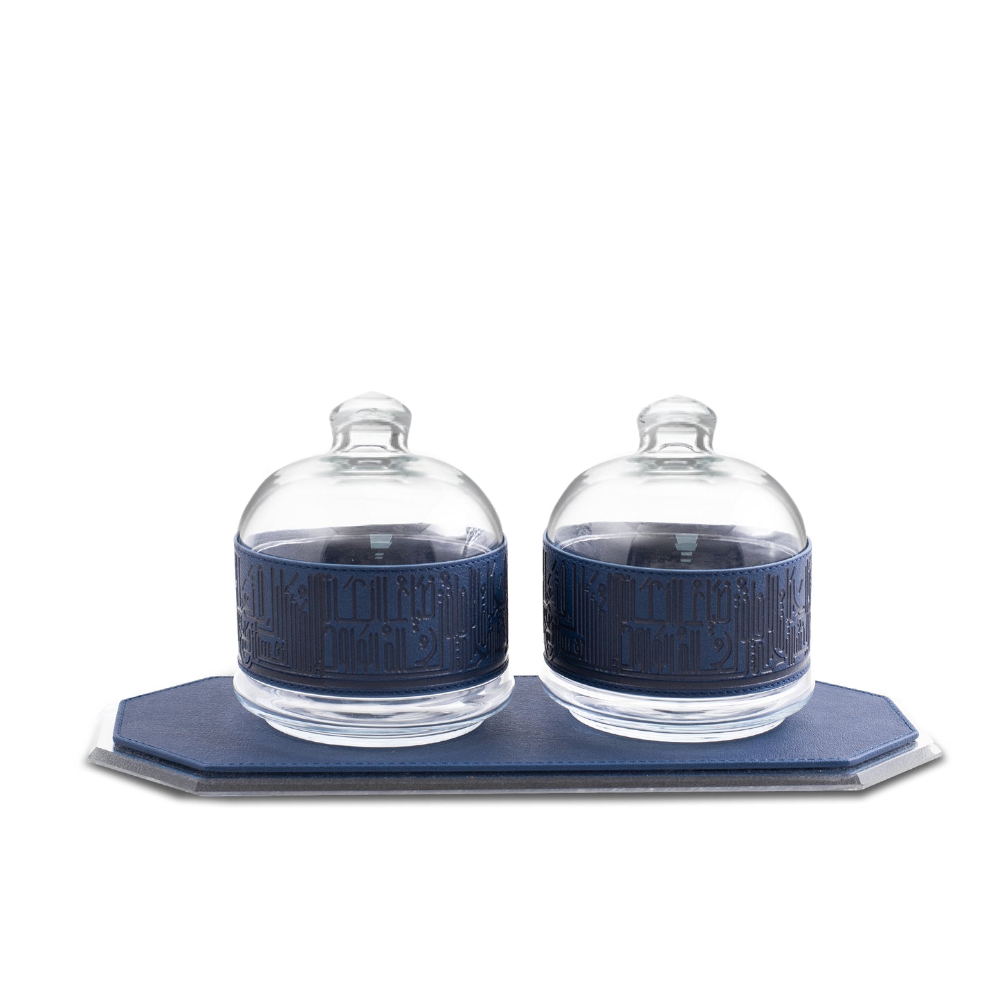 Dimlaj Hayat Set of 3 Pcs Serving Bowls With Tray (Navy Blue) - Premium Serving Bowls from Hayat By Dimlaj - Just $70! Shop online now at Dimlaj Jordan 