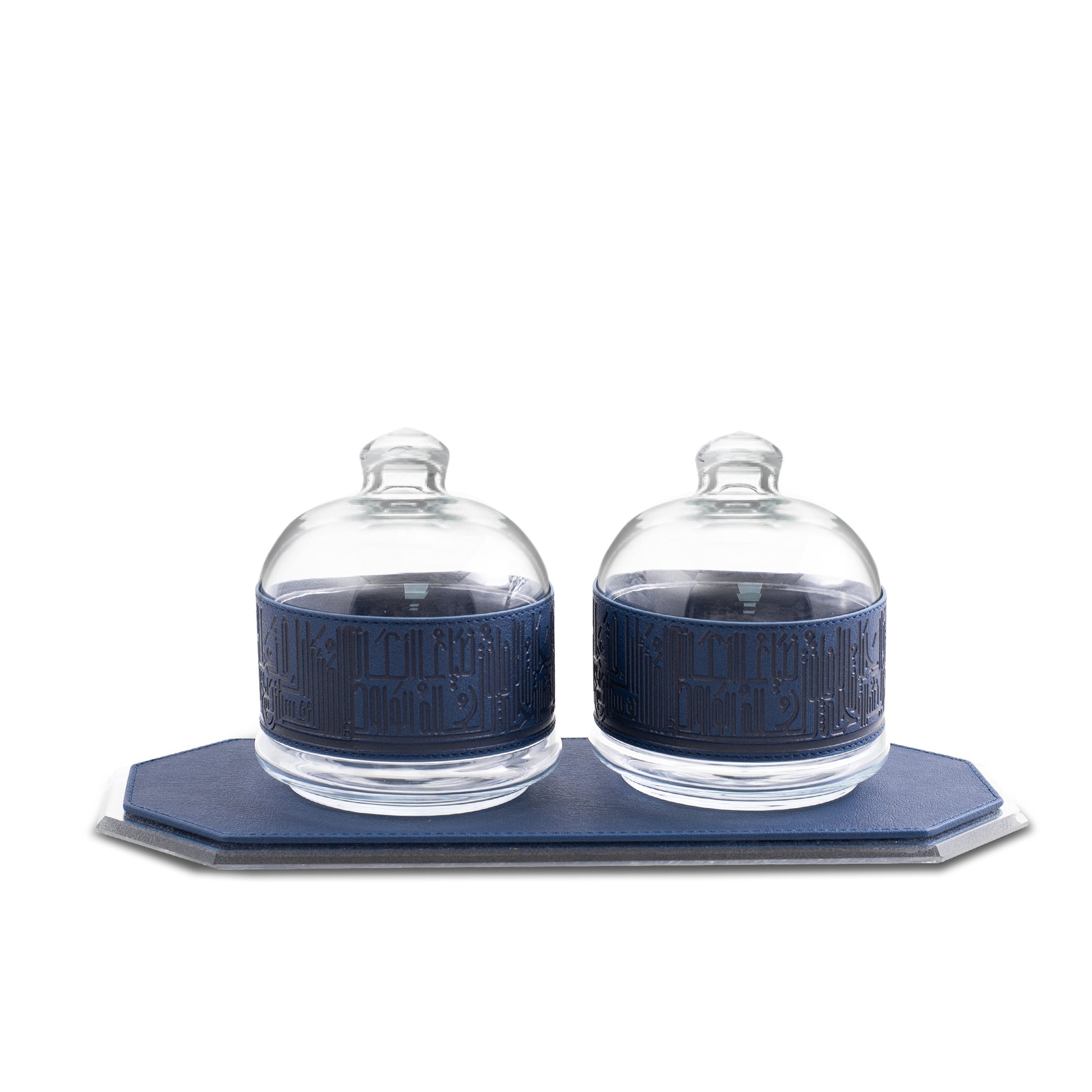Dimlaj Hayat Set of 3 Pcs Serving Bowls With Tray (Navy Blue) - Premium Serving Bowls from Hayat By Dimlaj - Just $70! Shop online now at Dimlaj Jordan 