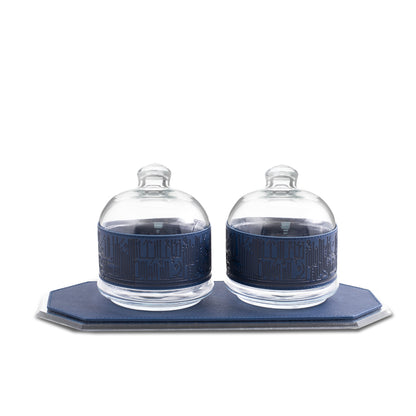 Dimlaj Hayat Set of 3 Pcs Serving Bowls With Tray (Navy Blue) - Premium Serving Bowls from Hayat By Dimlaj - Just $70! Shop online now at Dimlaj Jordan 