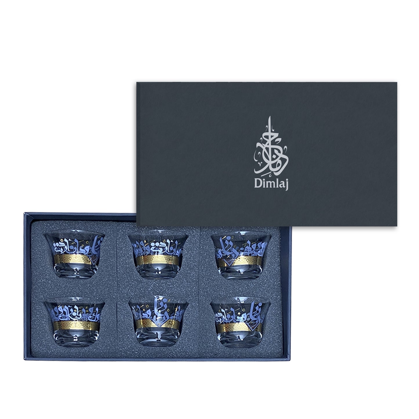 Dimlaj Wadoud Set Of 6 Pcs Cawa Cups (Gold) - Premium Arabic Coffee Cups from Wadoud By Dimlaj - Just $55! Shop online now at Dimlaj Jordan 
