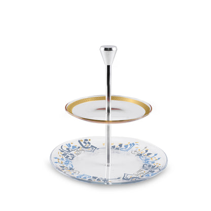 Dimlaj Wadoud 2 Tiered Tray (Gold) - Premium Trays & Accessories from Wadoud By Dimlaj - Just $70! Shop online now at Dimlaj Jordan 