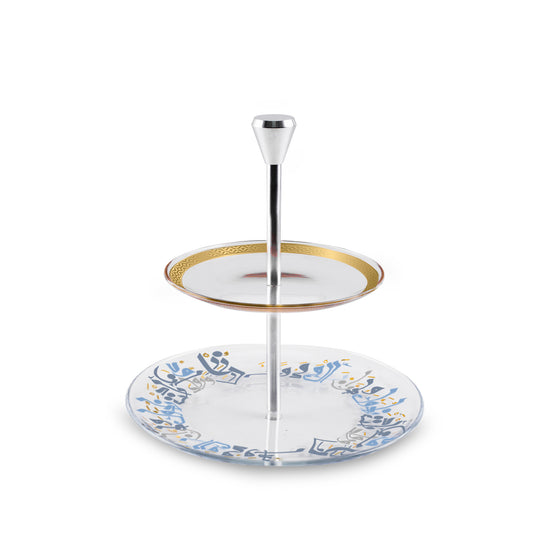 Dimlaj Wadoud 2 Tiered Tray (Gold) - Premium Trays & Accessories from Wadoud By Dimlaj - Just $70! Shop online now at Dimlaj Jordan 