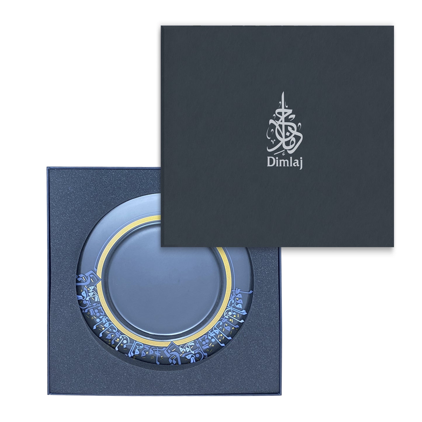 Dimlaj Wadoud Serving Plate (Gold) - Premium Glass Plates from Wadoud By Dimlaj - Just $70! Shop online now at Dimlaj Jordan 