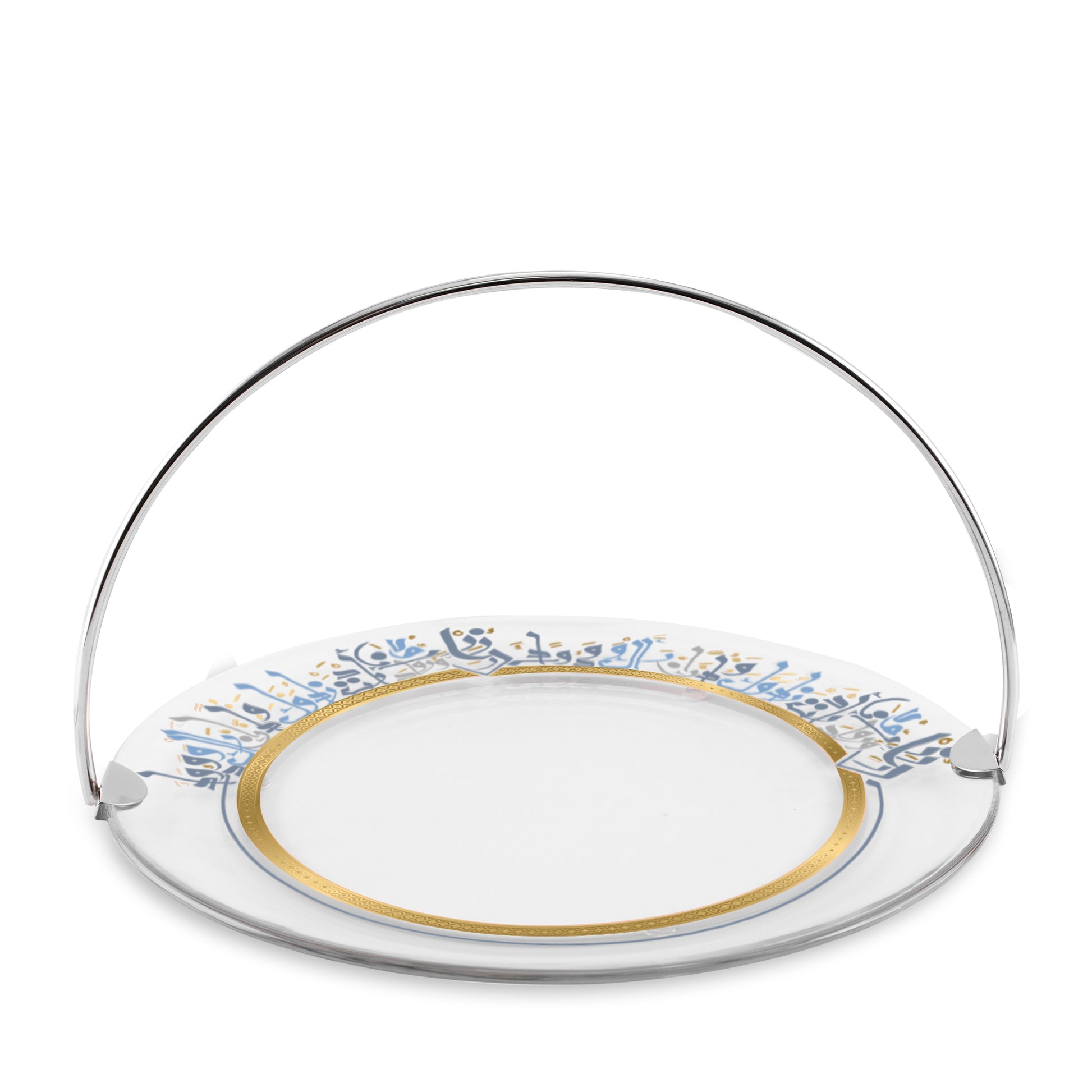 Dimlaj Wadoud Large Serving Tray with Handle (Gold) - Premium Trays from Wadoud By Dimlaj - Just $70! Shop online now at Dimlaj Jordan 