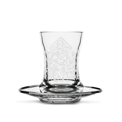 Dimlaj Vouloir Set Of 6 Pcs Tea Cups And Saucers (Engraved)