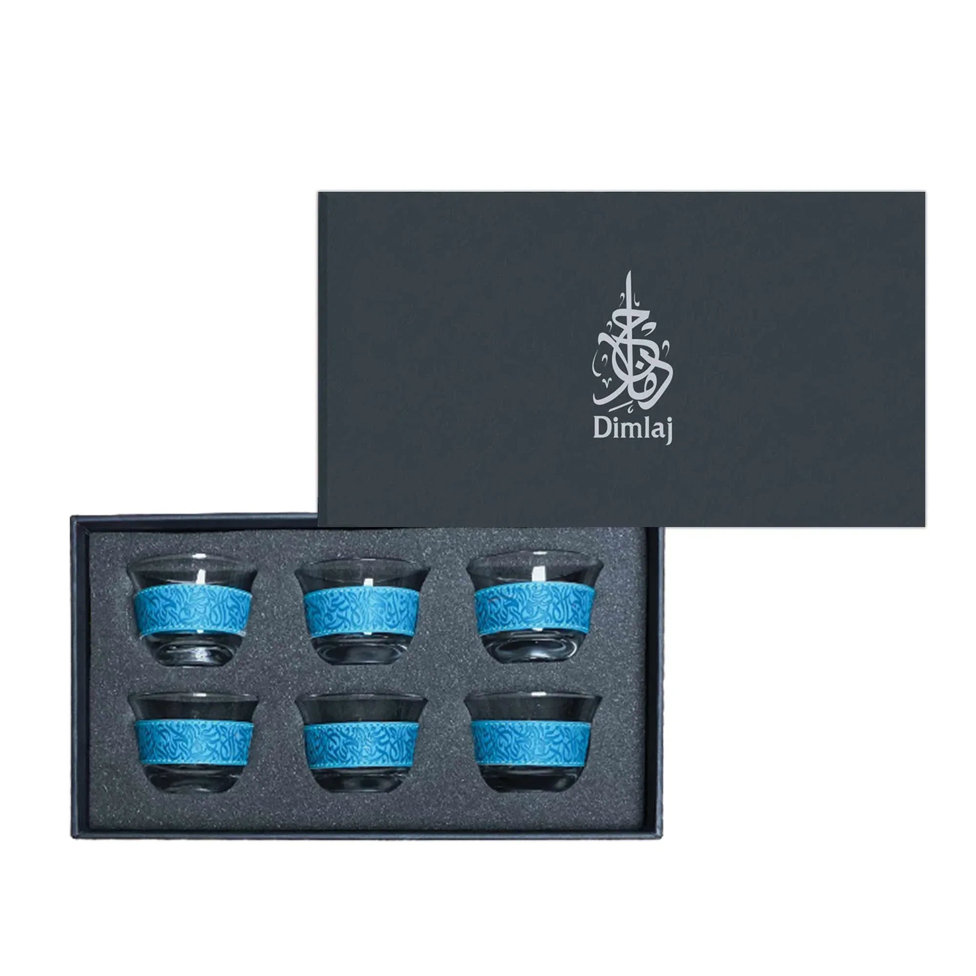 Dimlaj Nagham Set Of 6 Pcs Cawa Cups (Turquoise) | Home Dimlaj Nagham Set Of 6 Pcs Cawa Cups (Turquoise) | Home