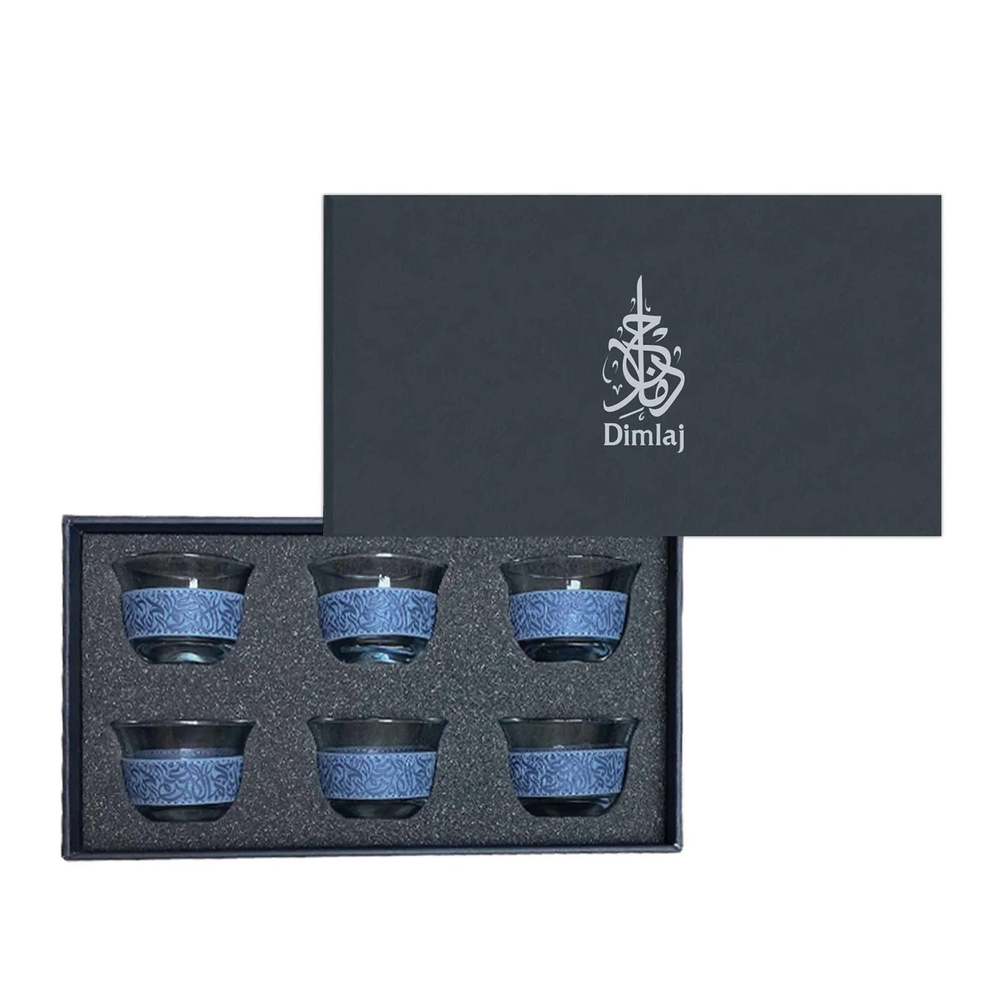 Dimlaj Nagham Set Of 6 Pcs Cawa Cups (Blue) | Home Dimlaj Nagham Set Of 6 Pcs Cawa Cups (Blue) | Home
