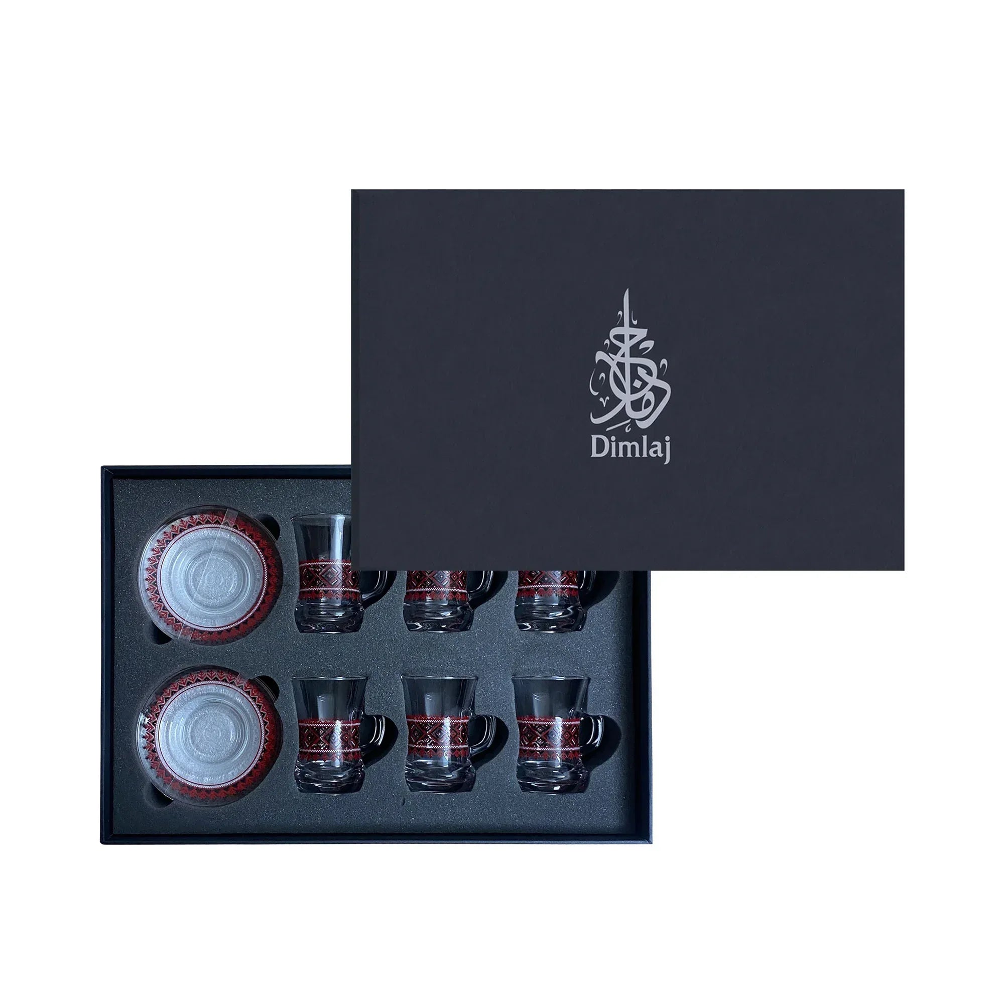 Dimlaj Darza Set Of 6 Pcs Tea Cups with Saucers | Home Dimlaj Darza Set Of 6 Pcs Tea Cups with Saucers | Home