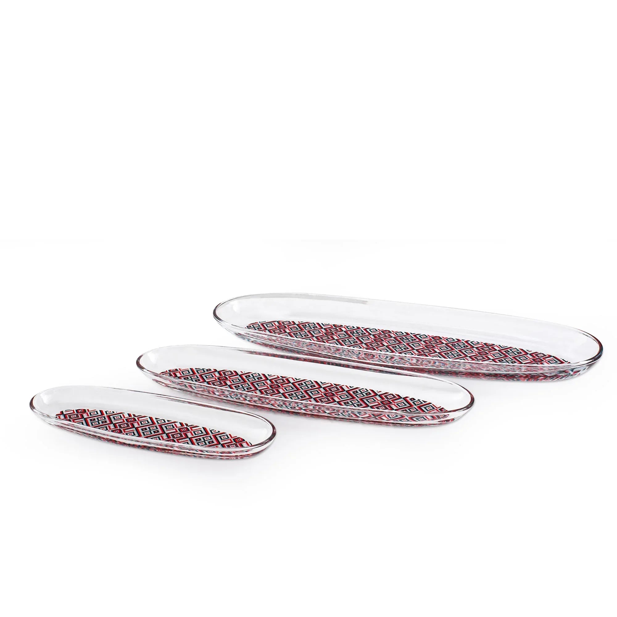 Dimlaj Darza Set Of 3 Pcs Oval Plates | Home