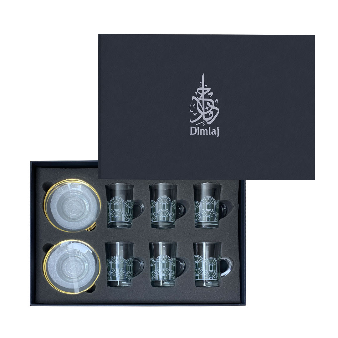 Dimlaj Nour Set Of 6 Pcs Tea Cups and Saucers | Home Dimlaj Nour Set Of 6 Pcs Tea Cups and Saucers | Home