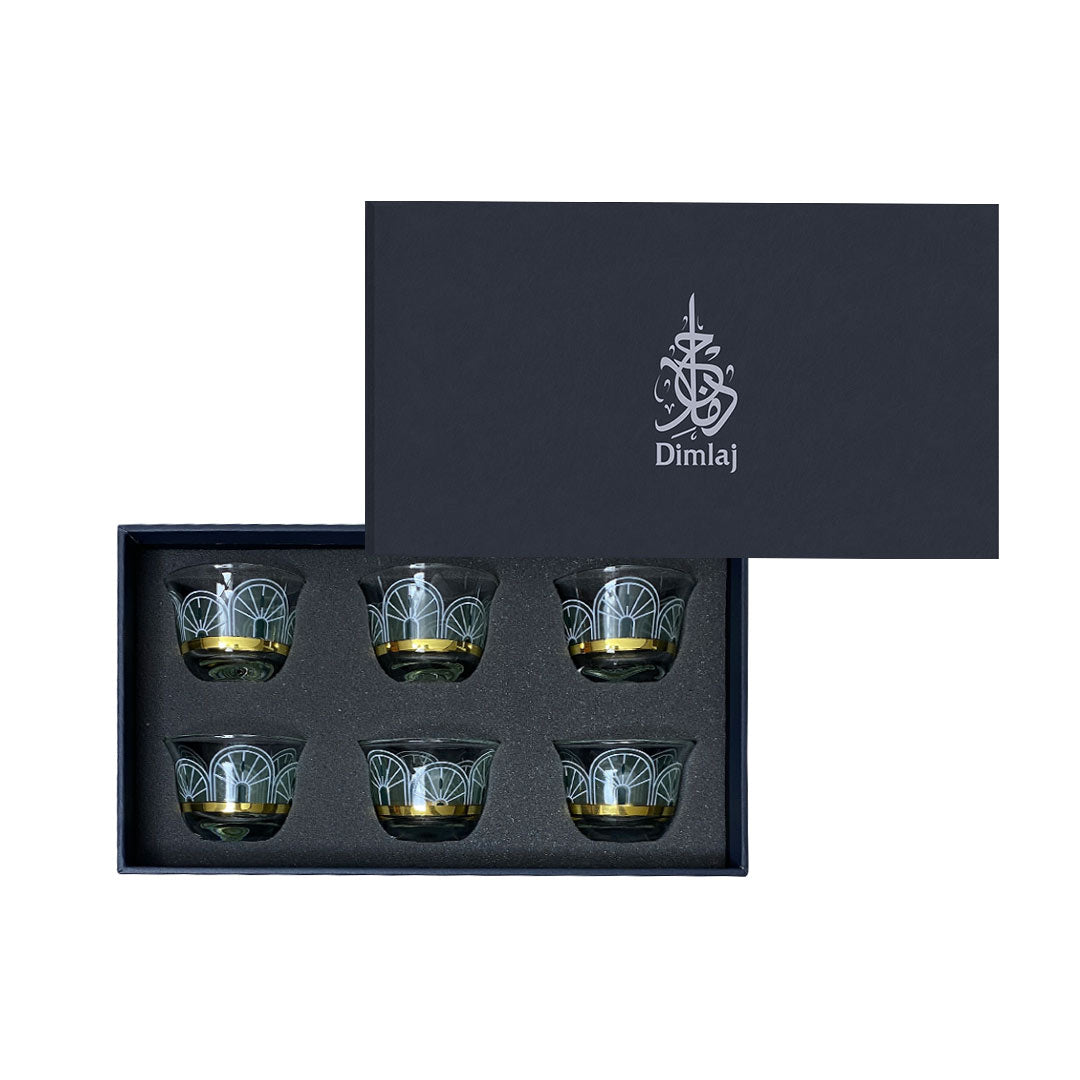 Dimlaj Nour Set Of 6 Pcs Cawa Cups (Gold) | Home Dimlaj Nour Set Of 6 Pcs Cawa Cups (Gold) | Home