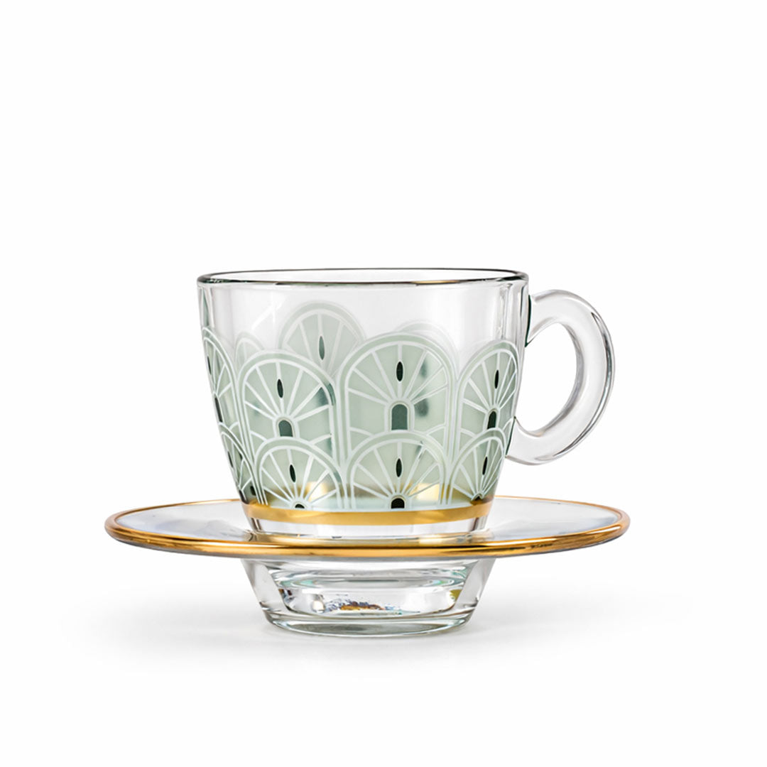 Dimlaj Nour Set Of 6 Pcs Tea Cups and Saucers (Gold) | Home Dimlaj Nour Set Of 6 Pcs Tea Cups and Saucers (Gold) | Home