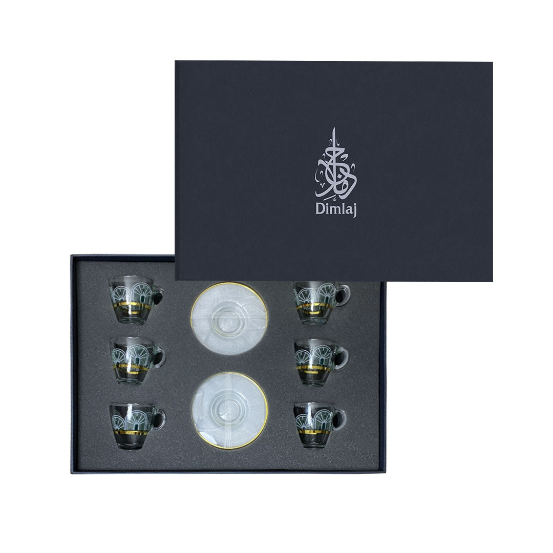 Dimlaj Nour Set Of 6 Pcs Espresso cups and Saucers (Gold) | Home Dimlaj Nour Set Of 6 Pcs Espresso cups and Saucers (Gold) | Home