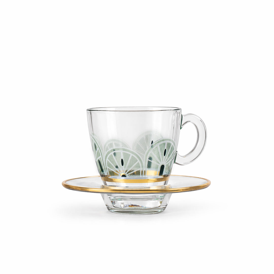 Dimlaj Nour Set Of 6 Pcs Espresso cups and Saucers (Gold) | Home