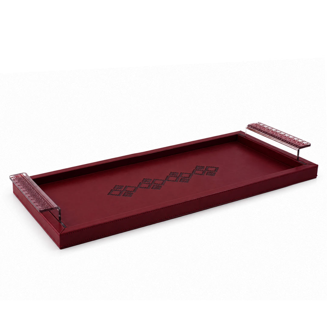 Dimlaj Darza Serving Tray (Maroon) | Home Dimlaj Darza Serving Tray (Maroon) | Home