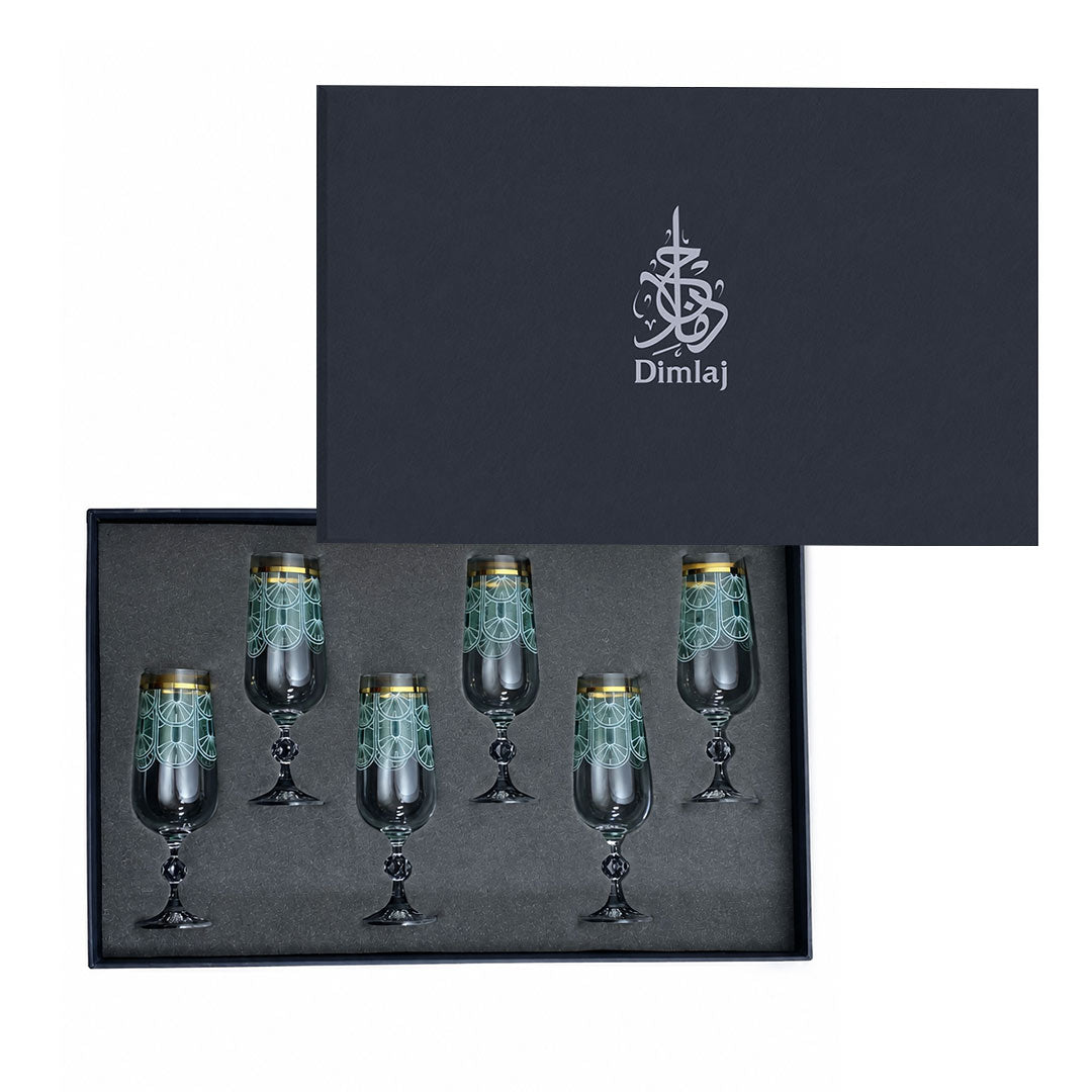 Dimlaj Nour Set Of 6 Pcs Flute Stems (Gold) | Home Dimlaj Nour Set Of 6 Pcs Flute Stems (Gold) | Home