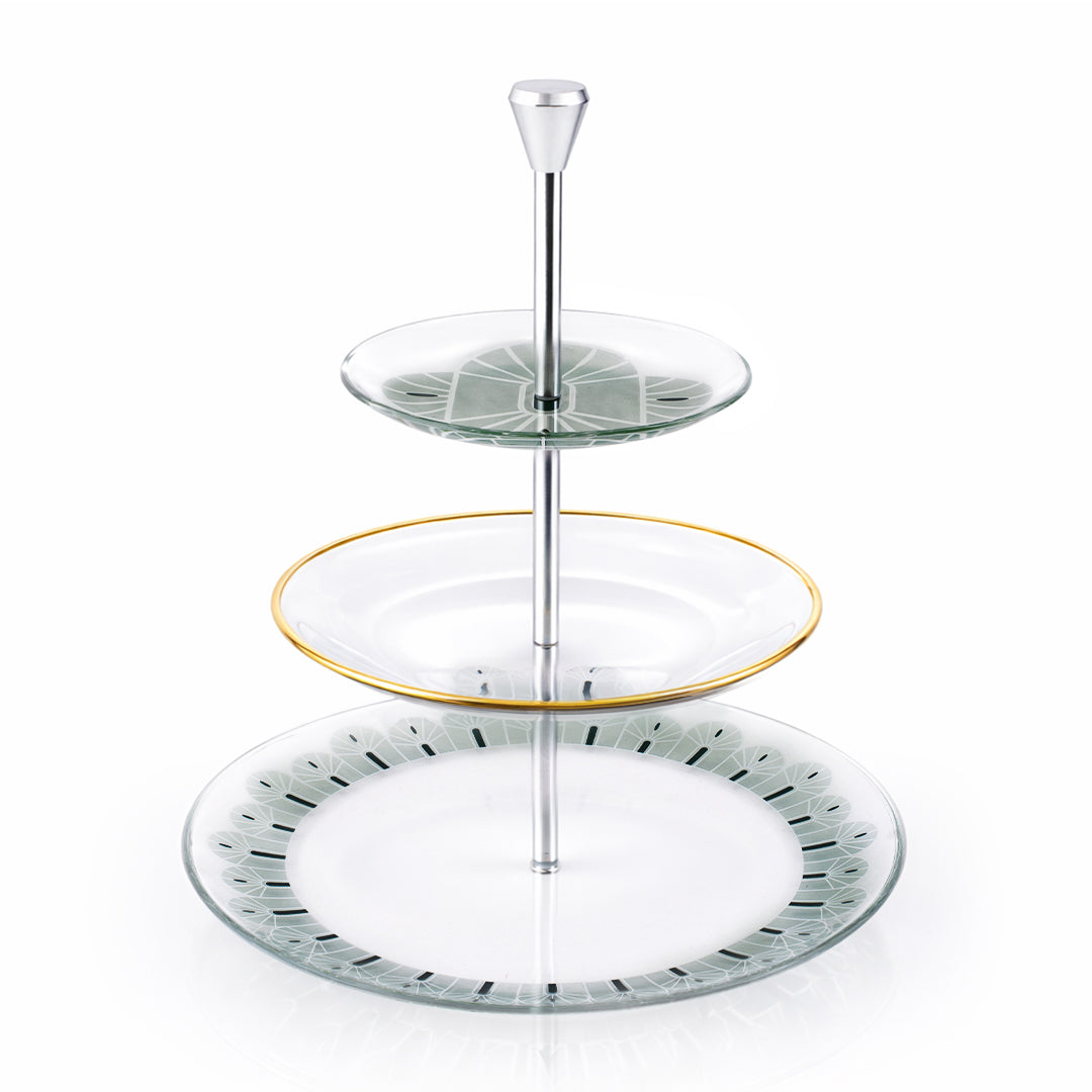Dimlaj Nour 3 Tiered Tray (Gold) | Home