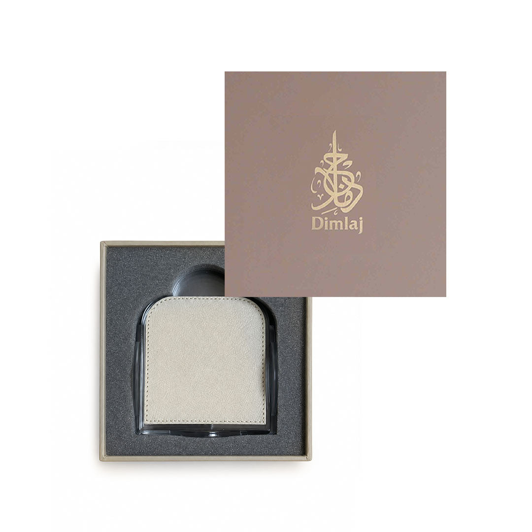 Dimlaj Nour Set Of 7 Pcs Acrylic Coasters With Holder (Greige) | Home Dimlaj Nour Set Of 7 Pcs Acrylic Coasters With Holder (Greige) | Home