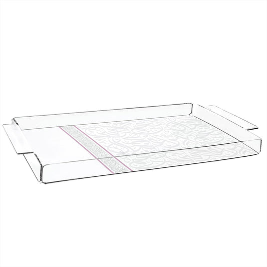 Dimlaj Nagham Acrylic Large Serving Tray (Gold & Pink) - Premium Table Accessories from Nagham By Dimlaj - Just $45! Shop online now at Dimlaj Jordan 