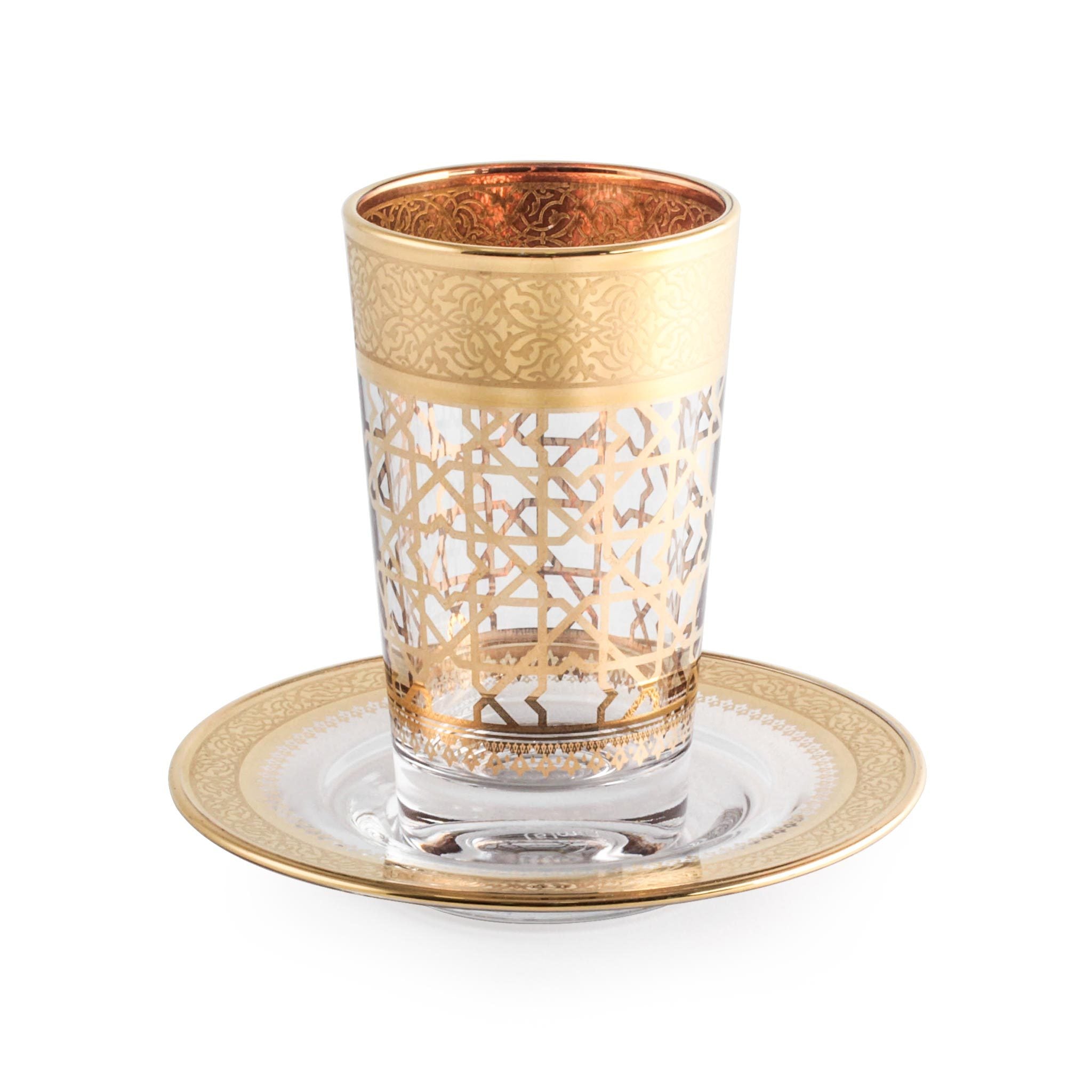 Dimlaj Cordoba Set of 6 Pcs Tea Cups and Saucers (Gold) | Home Dimlaj Cordoba Set of 6 Pcs Tea Cups and Saucers (Gold) | Home