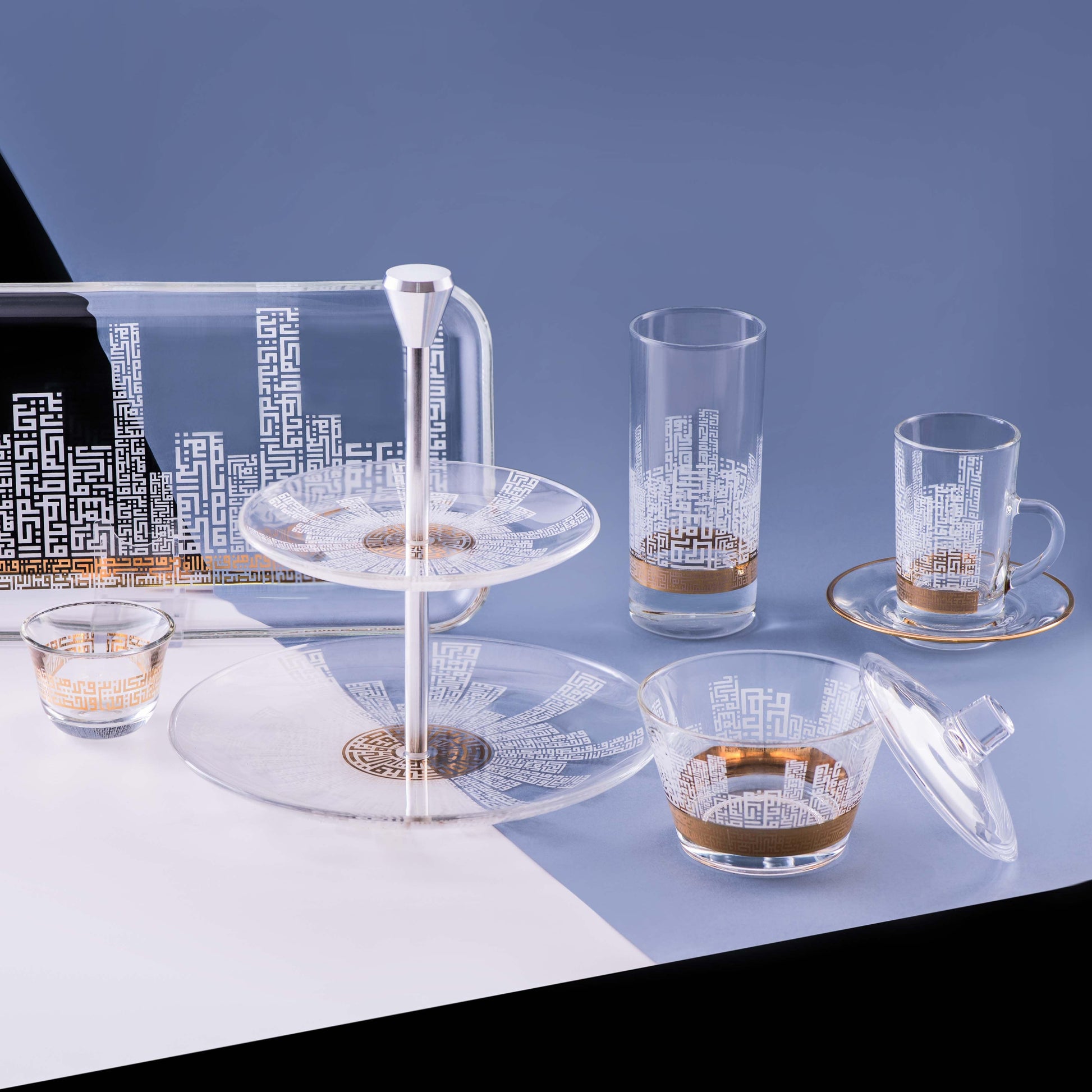 Dimlaj Abraj 2 Tiered Tray - Premium Stands from Abraj By Dimlaj - Just $65! Shop online now at Dimlaj Jordan 
