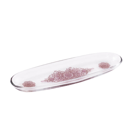 Dimlaj Selena Large Oval Plate (Gold & Pink) - Premium Glass Plates from Selena By Dimlaj - Just $70! Shop online now at Dimlaj Jordan 