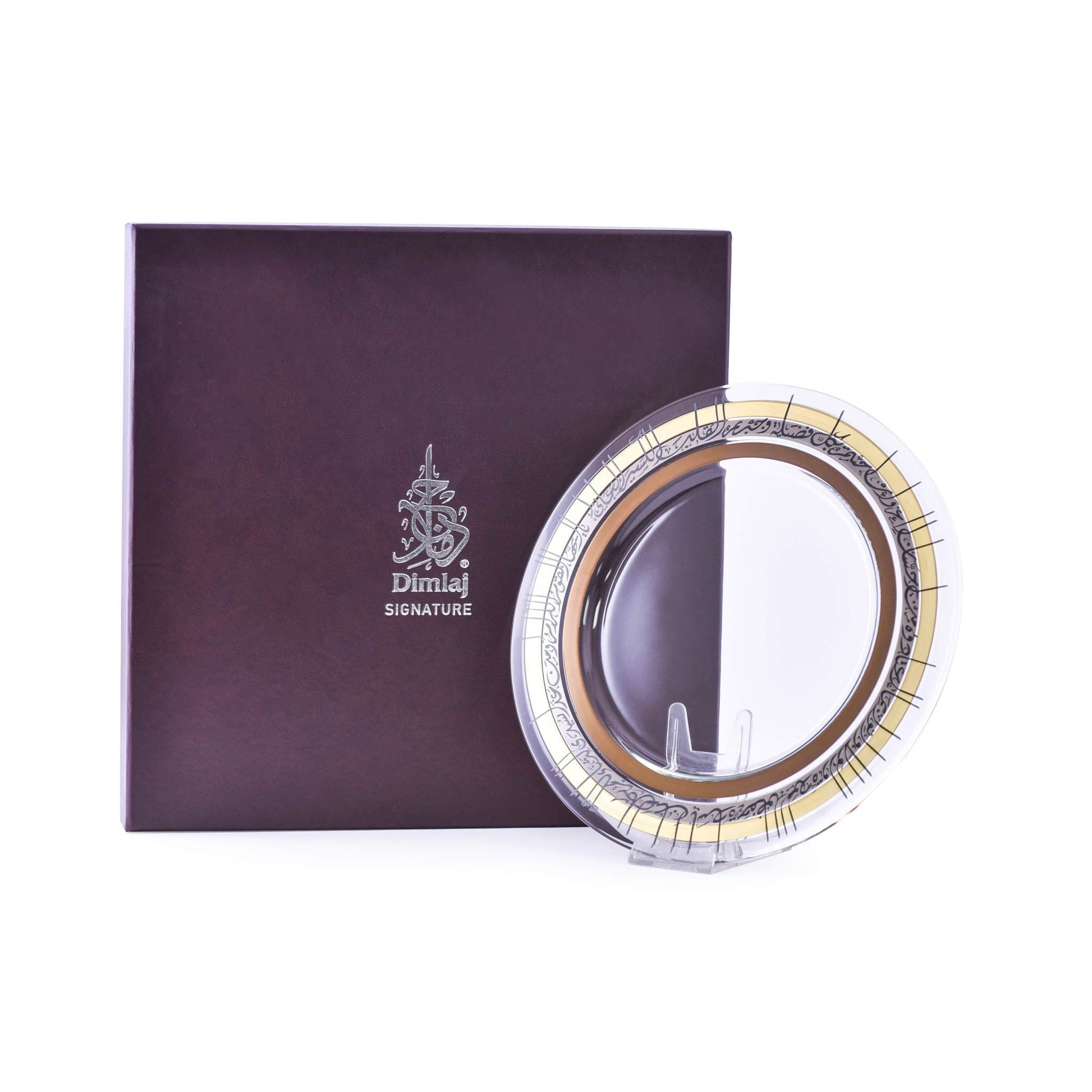 Dimlaj Falak Large Charger Plate (Gold & Platinum) - Premium Glass Plates from Falak By Dimlaj - Just $90! Shop online now at Dimlaj Jordan 