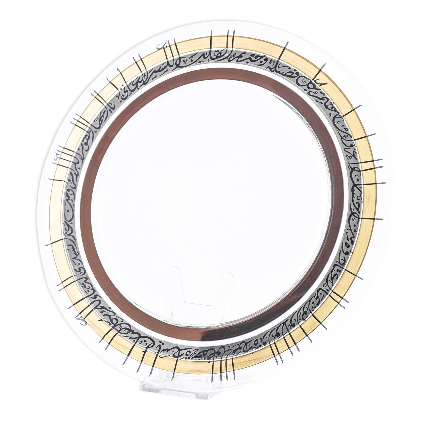 Dimlaj Falak Large Charger Plate (Gold & Platinum) - Premium Glass Plates from Falak By Dimlaj - Just $90! Shop online now at Dimlaj Jordan 