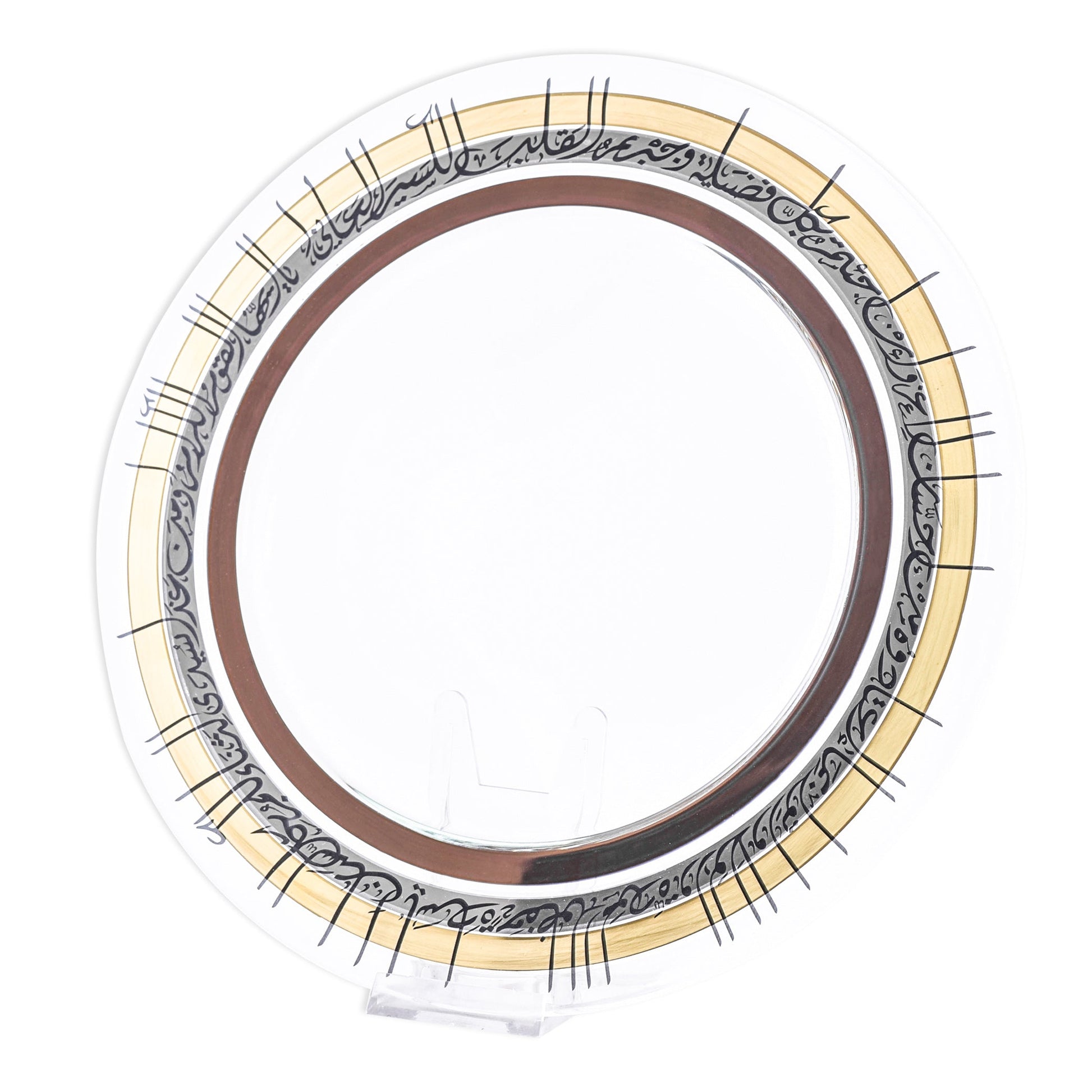 Dimlaj Falak Large Charger Plate (Gold & Platinum) - Premium Glass Plates from Falak By Dimlaj - Just $90! Shop online now at Dimlaj Jordan 