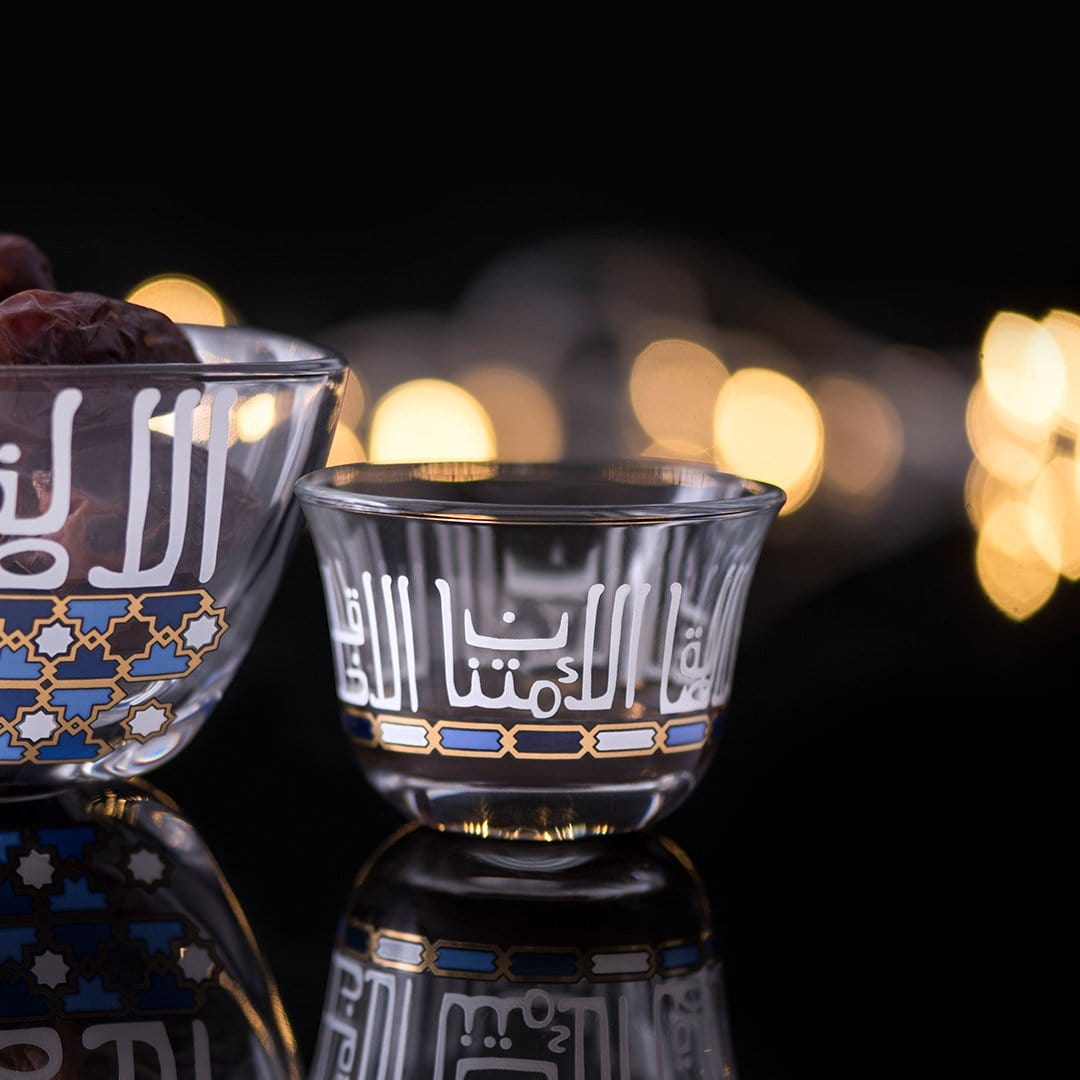 Dimlaj Asala Set of 6 Pcs Cawa Cups (Gold & Blue) - Premium Arabic Coffee Cups from Asala By Dimlaj - Just $45! Shop online now at Dimlaj Jordan 