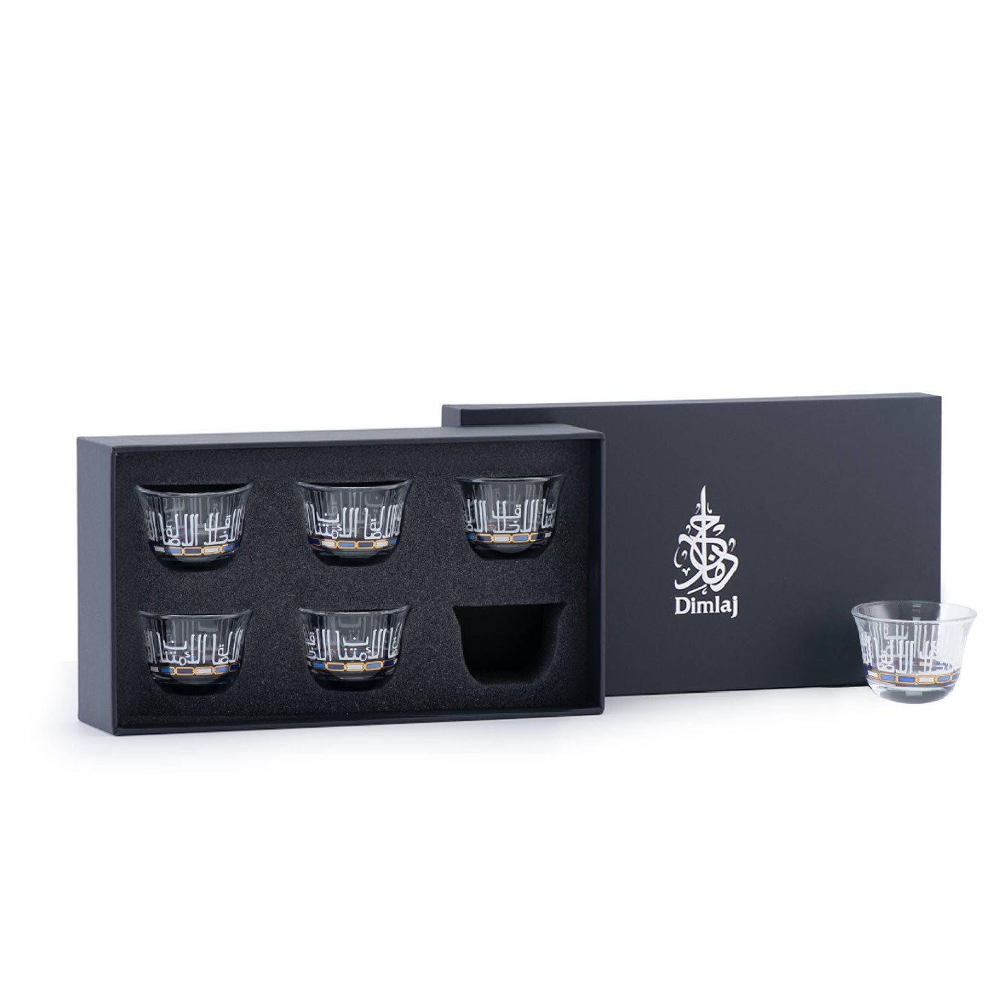 Dimlaj Asala Set of 6 Pcs Cawa Cups (Gold & Blue) - Premium Arabic Coffee Cups from Asala By Dimlaj - Just $45! Shop online now at Dimlaj Jordan 