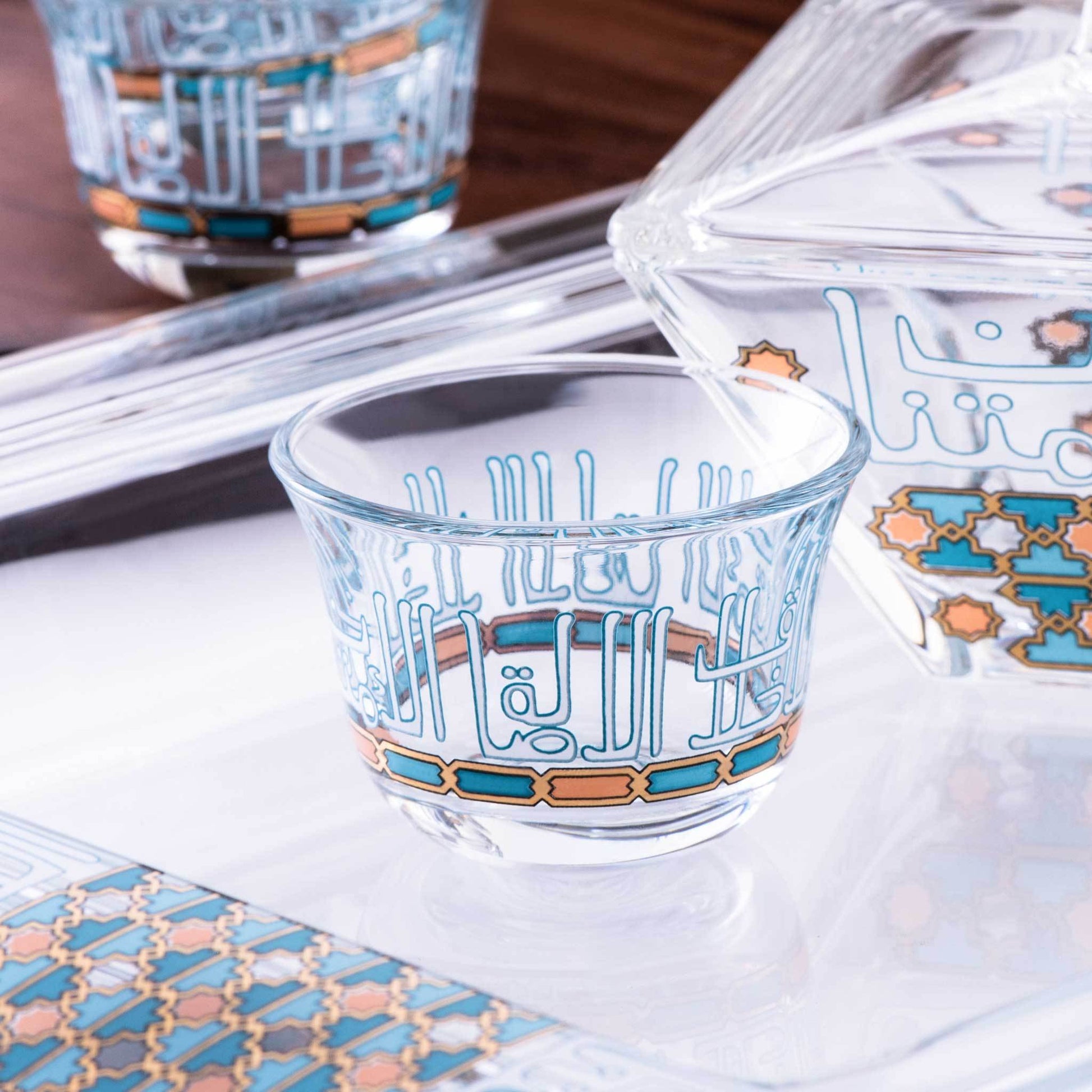 Dimlaj Asala Set of 6 Pcs Cawa Cups (Gold & Green) - Premium Arabic Coffee Cups from Asala By Dimlaj - Just $45! Shop online now at Dimlaj Jordan 
