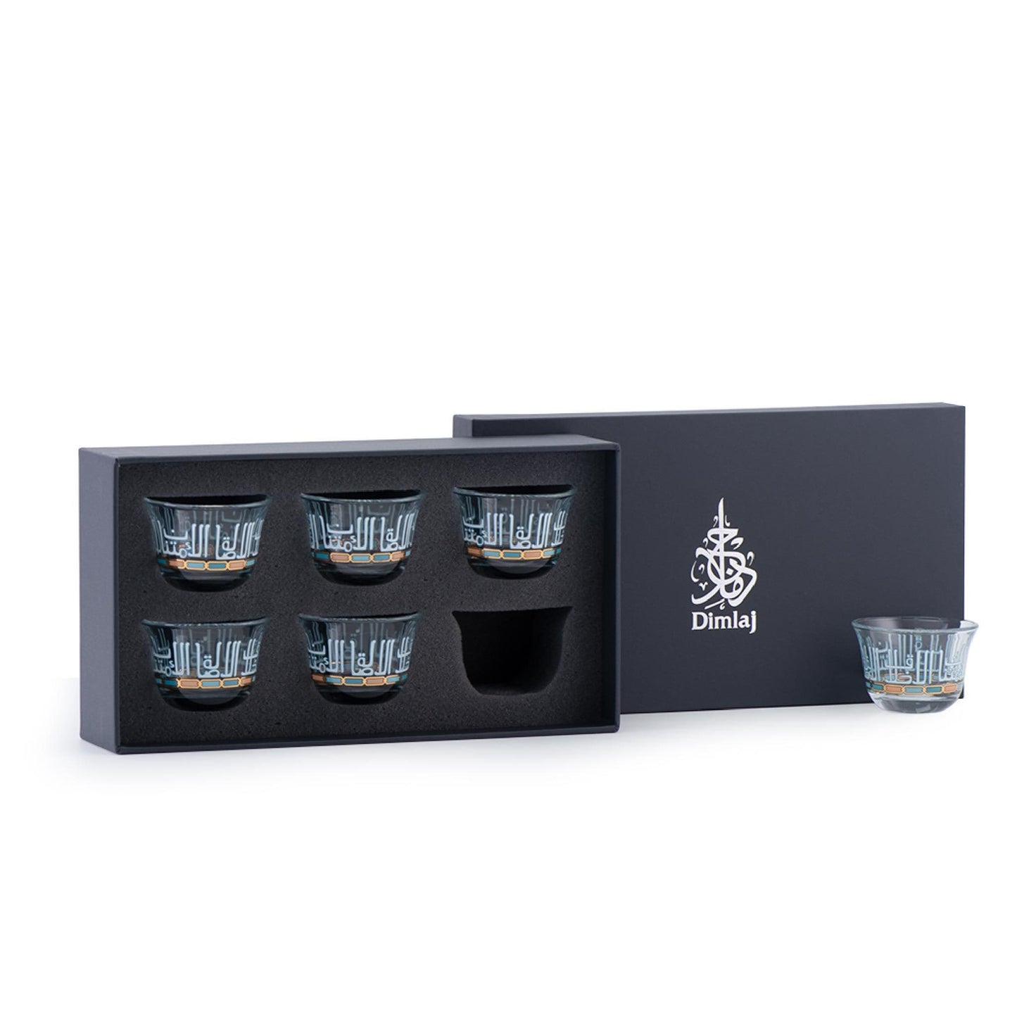 Dimlaj Asala Set of 6 Pcs Cawa Cups (Gold & Green) - Premium Arabic Coffee Cups from Asala By Dimlaj - Just $45! Shop online now at Dimlaj Jordan 