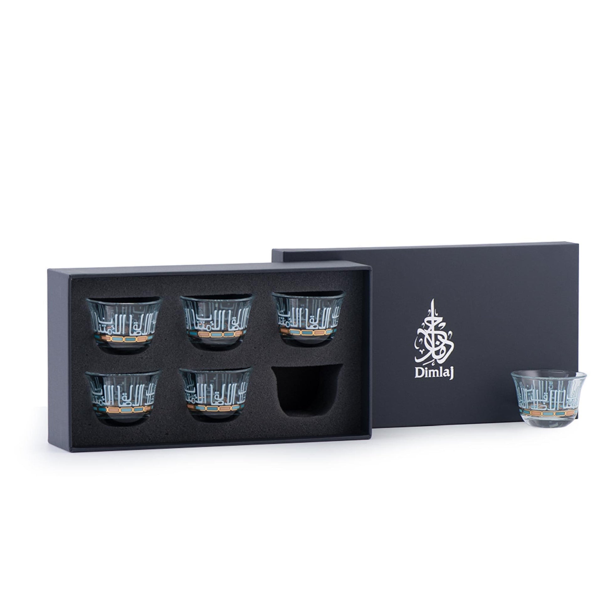 Dimlaj Asala Set of 6 Pcs Cawa Cups (Gold & Green) - Premium Arabic Coffee Cups from Asala By Dimlaj - Just $45! Shop online now at Dimlaj Jordan 