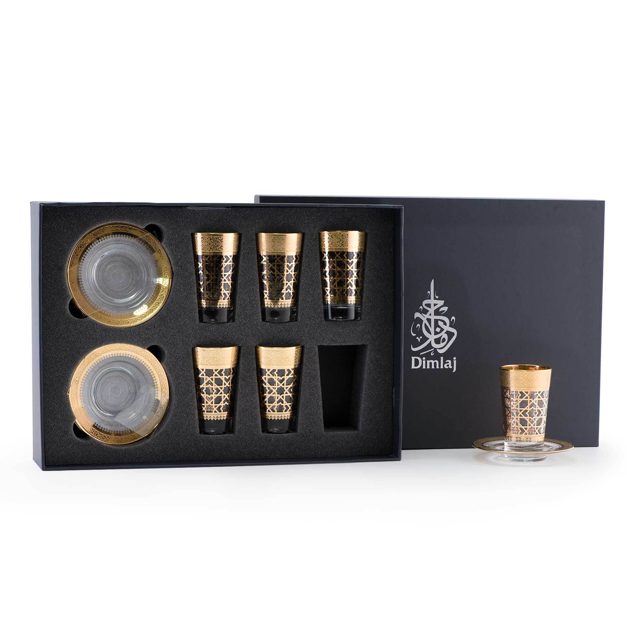 Dimlaj Cordoba Set of 6 Pcs Tea Cups and Saucers (Gold) | Home Dimlaj Cordoba Set of 6 Pcs Tea Cups and Saucers (Gold) | Home