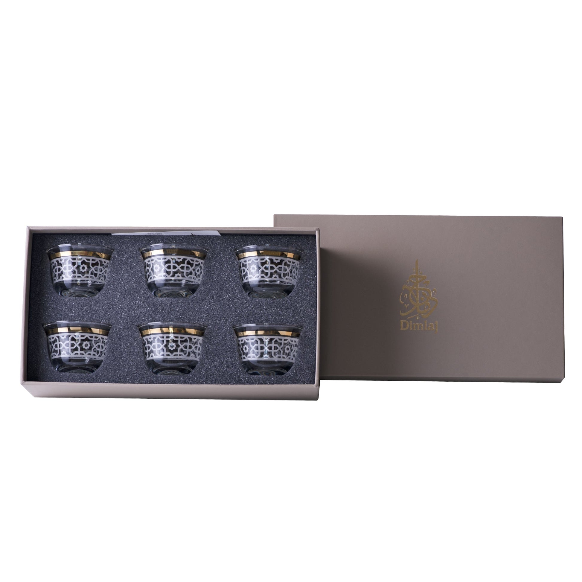 Dimlaj Ivory Set of 6 Pcs Cawa Cups (Gold) - Premium Arabic Coffee Cups from Ivory By Dimlaj - Just $60! Shop online now at Dimlaj Jordan 
