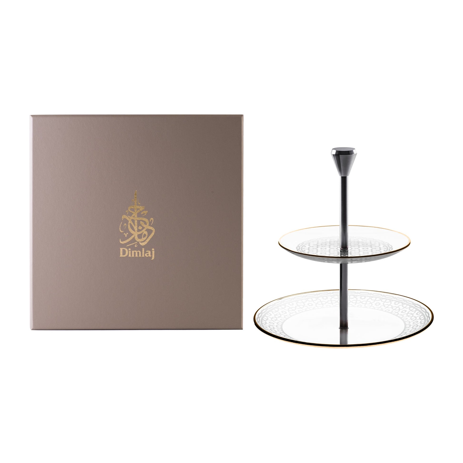 Dimlaj Ivory 2 Tiered Tray - Premium Stands from Ivory By Dimlaj - Just $65! Shop online now at Dimlaj Jordan 