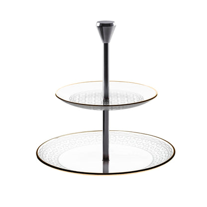 Dimlaj Ivory 2 Tiered Tray - Premium Stands from Ivory By Dimlaj - Just $65! Shop online now at Dimlaj Jordan 