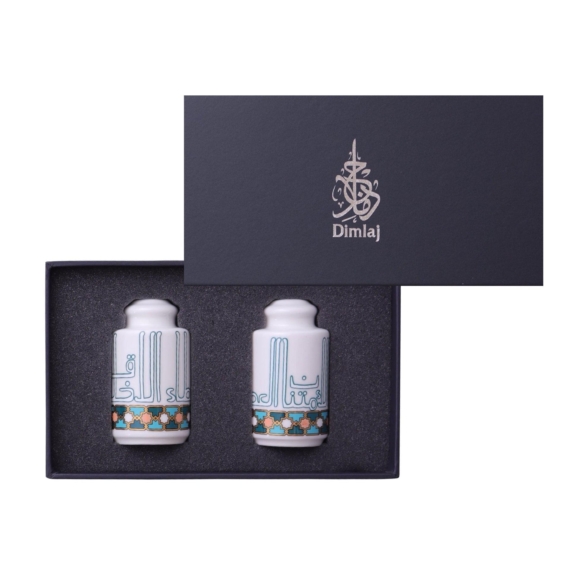 Dimlaj Asala Set of 2 Pcs Salt & Pepper Shaker (Gold & Green) - Premium Salt & Papper Shaker from Asala By Dimlaj - Just $30! Shop online now at Dimlaj Jordan 
