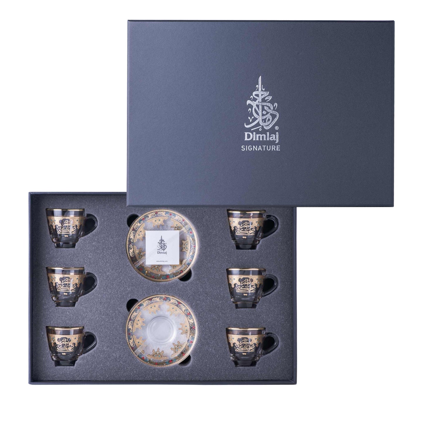 Dimlaj Suroor Set of 6 Pcs Coffee Cups and Saucers - Premium Turkish Coffee Cups from Suroor By Dimlaj - Just $100! Shop online now at Dimlaj Jordan 