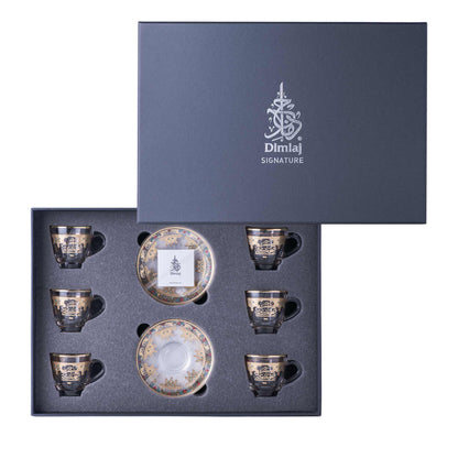 Dimlaj Suroor Set of 6 Pcs Coffee Cups and Saucers - Premium Turkish Coffee Cups from Suroor By Dimlaj - Just $100! Shop online now at Dimlaj Jordan 